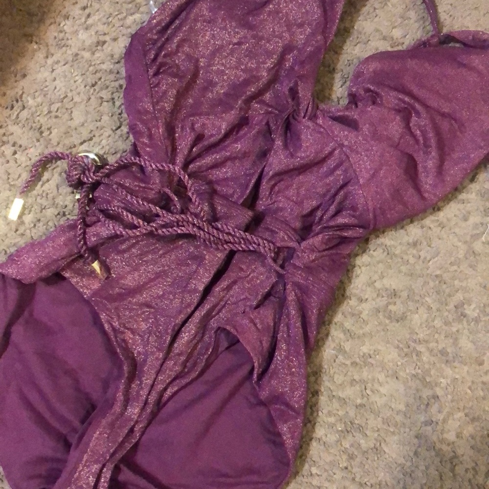Wine with gold shimmer size medium(8-10) swimsuit